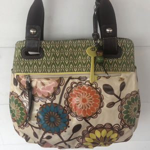 Fossil Keyper Floral Print Shoulder Bag Purse